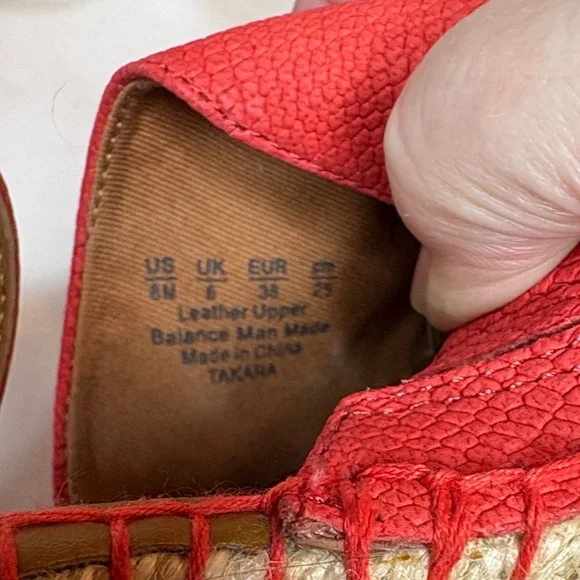 Franco Sarto Tamara Red Wedge Espadrille Sandals Size 8 - Picture 9 of 10